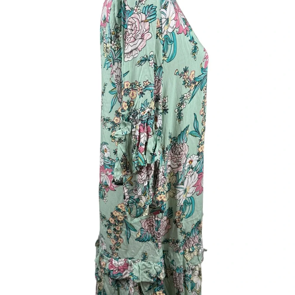 NWT Petal & Pup Mint colored print Dress with ruffle accents size 6